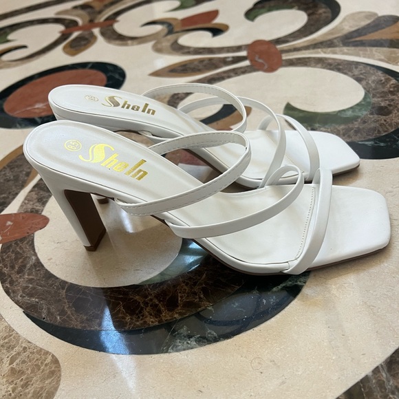 Shoes - White Strap Heels
